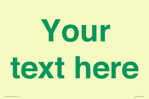 Custom blank information sign. Green text, plain background